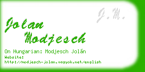jolan modjesch business card